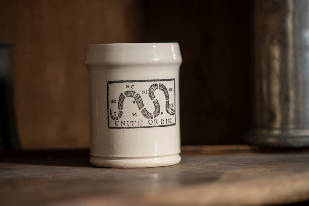 White Unite or Die Stoneware