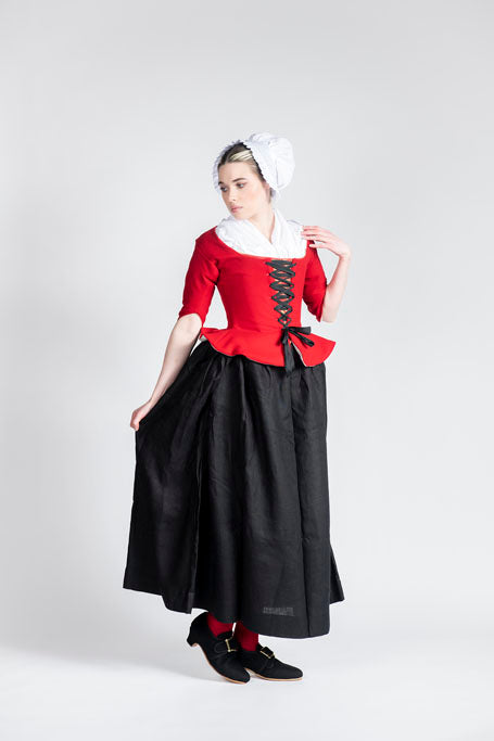 18th Century Women's Jacket from Samson Historical - Red Wool Perky