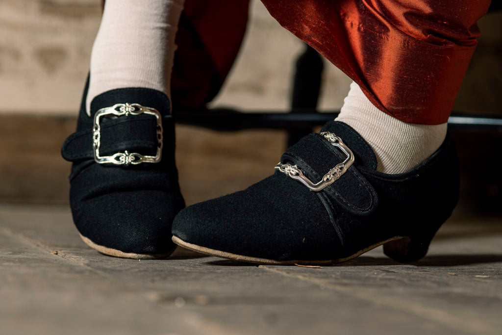 18th Century Wool Shoes - Jenny's Woolen Buckle Shoes 